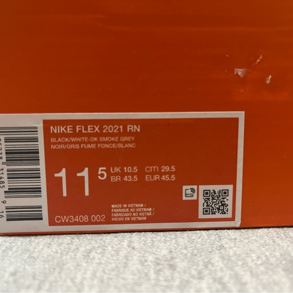 Nike Flex 2021 RN Black White Smoke Grey Mens Running Shoes Size 11.5 CW3408-002 - Picture 10 of 10